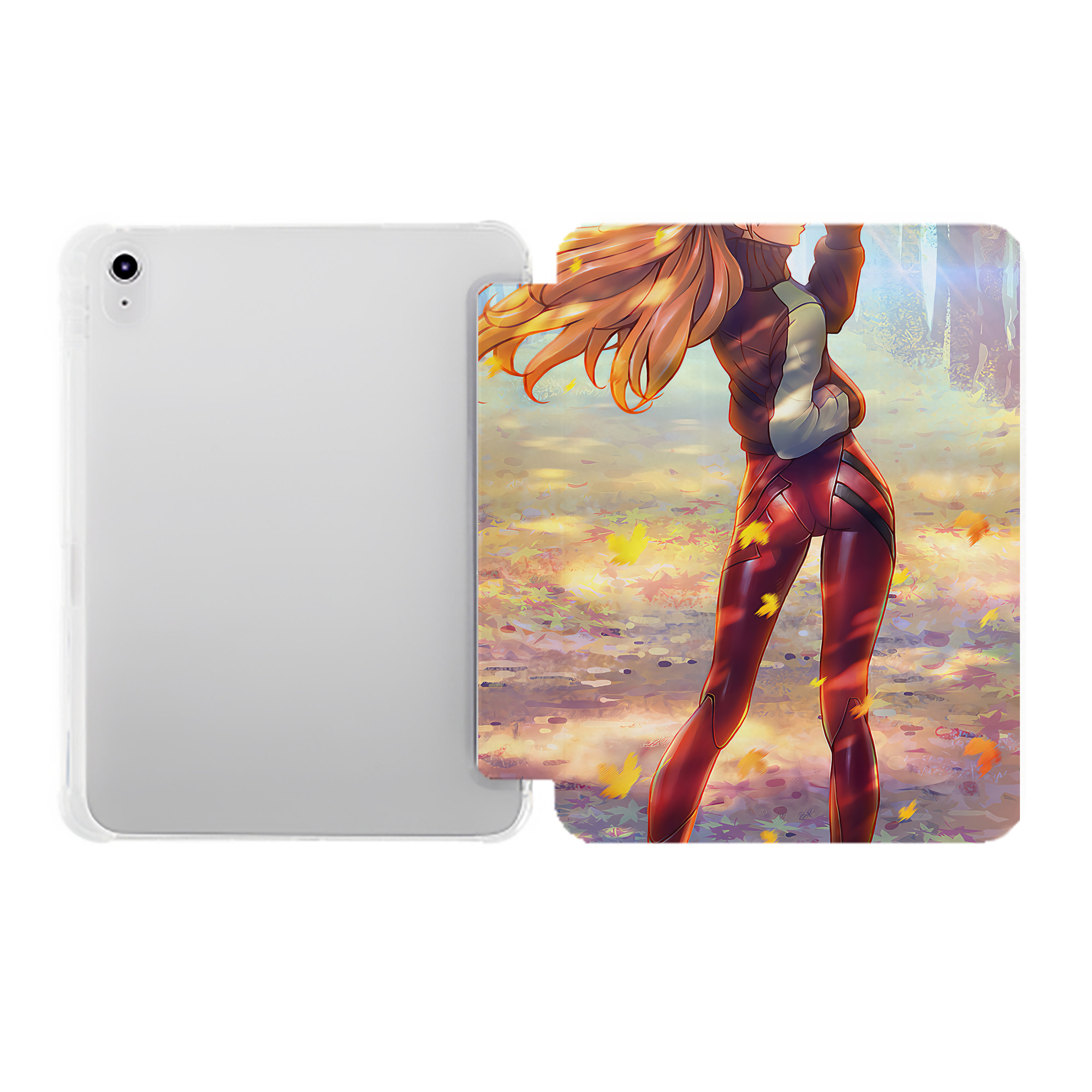（画像用） EVA 新世紀エヴァンゲリオン IPad ケース ペン収納付き 三つ折りスタンド PUレザー×シリコン 対応機種9.5/10.5/10.9インチ